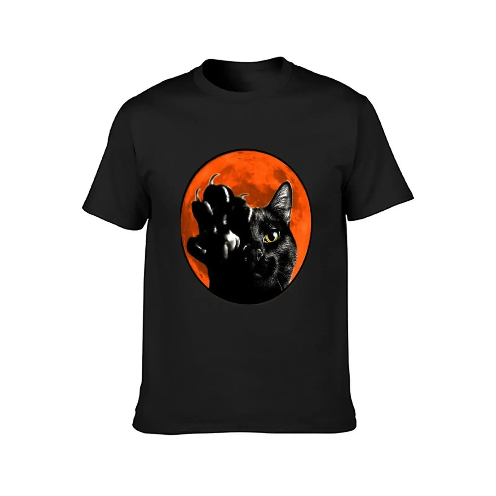 Black Cat Harvest Moon T-Shirt hippie clothes plus sizes aesthetic clothes men clothes