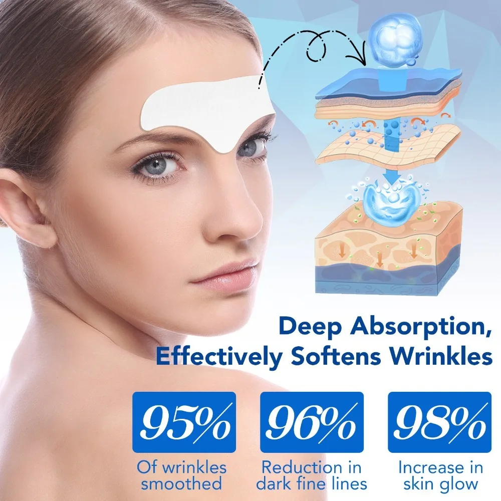 16 قطعة متعددة الأغراض المضادة للتجاعيد شرائط الوجه ترطيب الشريط خطوط الجبين مزيل قابلة لإعادة الاستخدام مكافحة الشيخوخة ملصقات الوجه