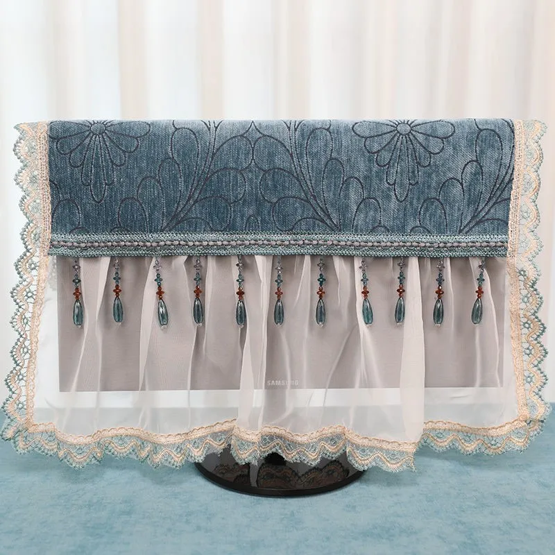 

Household Desktop Computer Dust Cover Decorative Cover Cloth Keyboard Dust Cover Cloth Display Screen 3PCS/Set Dust Cover ZG273