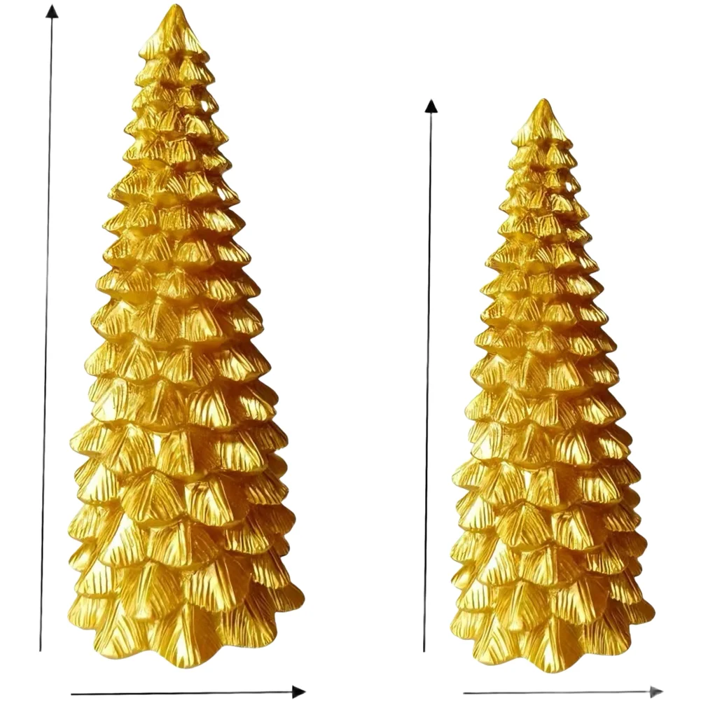 

Resin Christmas Tree Ornaments Set for Indoor Window Display and Tabletop Use Four Pieces Enhancing Holiday Atmosphere