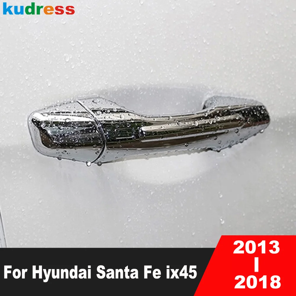 현대 산타페 IX45 SUV 2013 2014 2015 2016 2017 2018 크롬 사이드 도어 핸들 커버 트림 몰딩 오버레이 자동차 액세서리