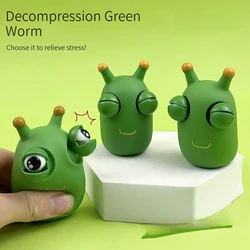 Funny Eyeball Burst Squeeze Toy Squishy Vegetable Worm Fidget Toy Caterpillar Stress Relief Insect Antistress Decompression Toy