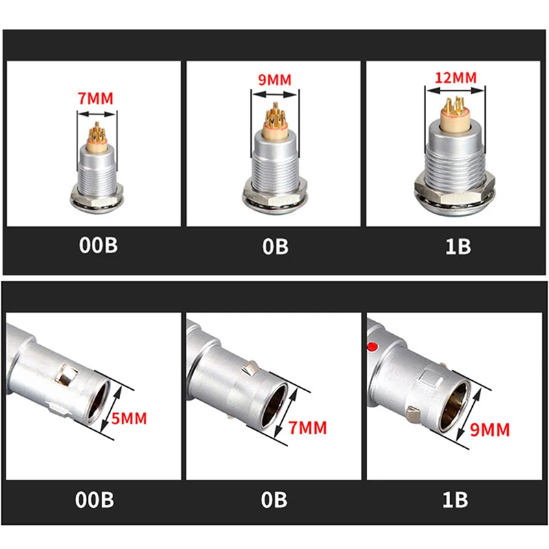 FGG/EGG.00B.2P 3P 4P 5 Pin Push-pull Self-locking Metal Quick Plug And Female Socket Connector For Audio Video Transmission