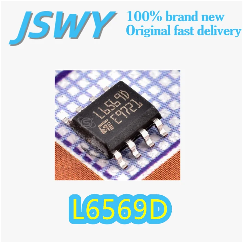 

(5/50 pieces) L6569D Original L6569 8-SOIC Package High-Voltage Half-Bridge Gate Driver 600V 270mA Self-Oscillating Electronics