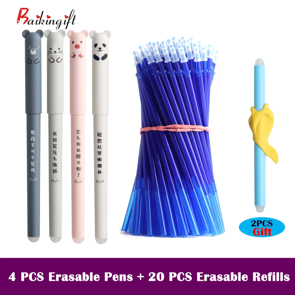 

0.35mm Kawaii Erasable Pens for Writing Notebooks Girls Cute Gel Pens Office Accessories School Supplies Stationery