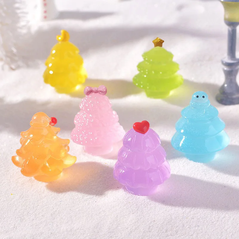 

Luminous Christmas Tree Ornament Plants Micro Landscape Figure Glowing Miniature Statue Potted Mini Garden Accessories