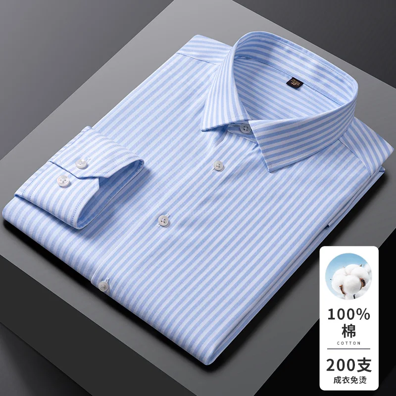 Luxury Men Long-sleeved Shirt High Quality Spring Autumn Cotton Men Shirt