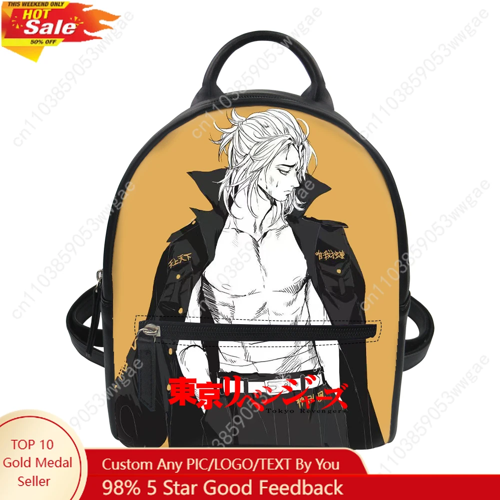 

Tokyo Revengers Backpack Purse Women Schoolbag Customized Double Shoulder Bag High Quality Mini Daypack Leather Travel Bag Gift