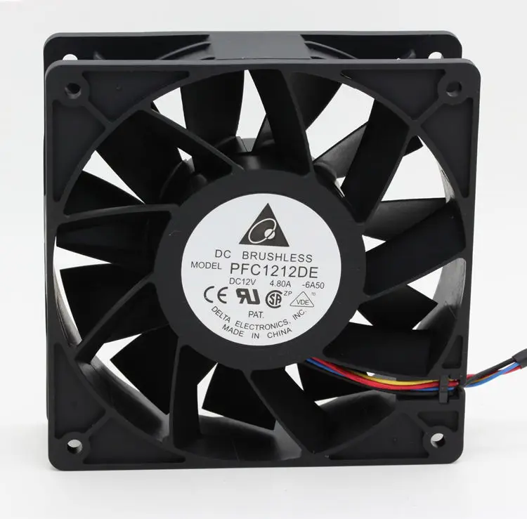 High Speed CFM Air Pressure Cooling Fan Delta PFC1212DE 120mm 12038 12V 4.8A 7000RPM Axial Powerful Cooler for Cabinets