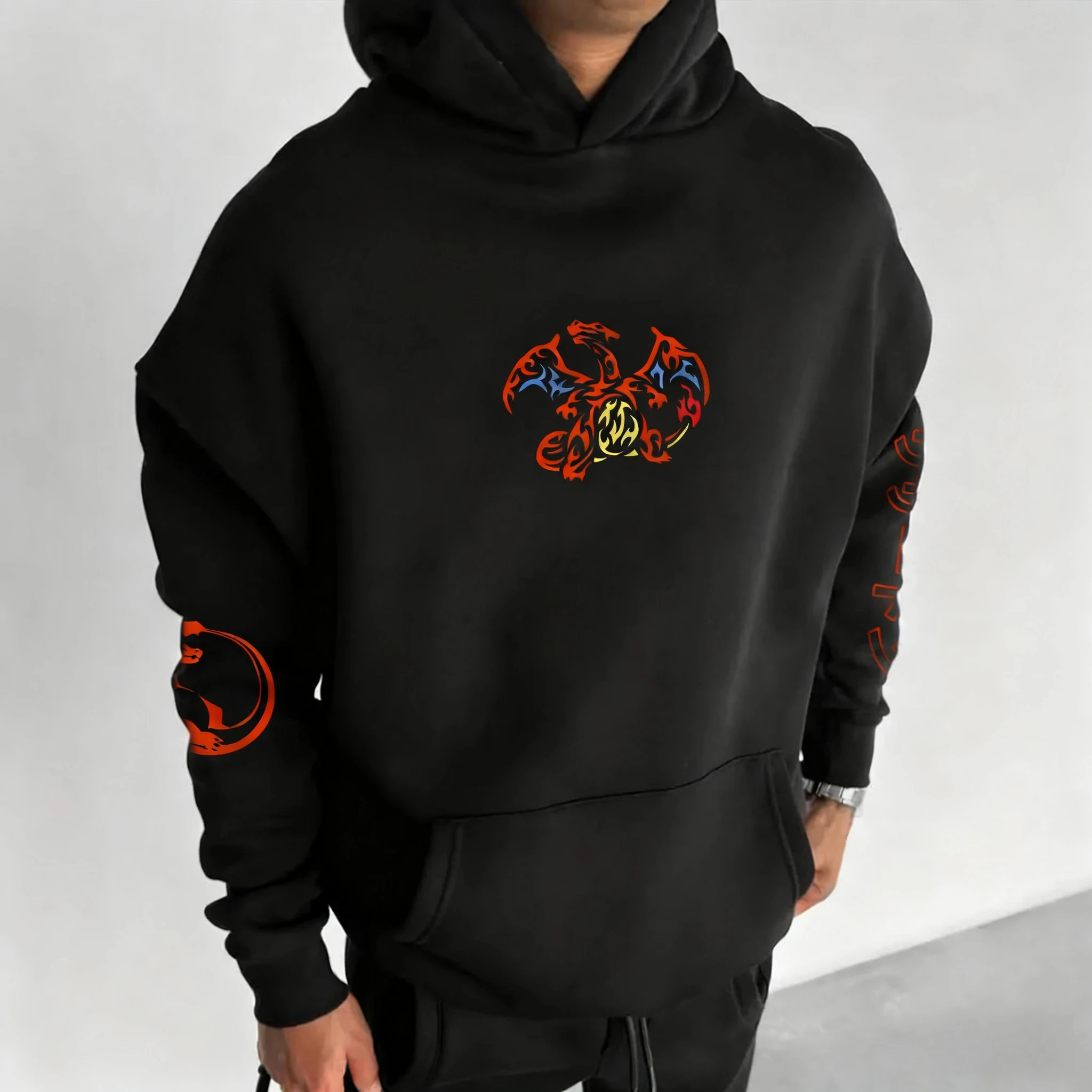 Hoodie Anime Pokémon Halloween 2025 Pria Musim Gugur/Dingin Baru Bermotif Kasual Hip Hop Ukuran Besar Longgar Sweater Atasan Orang Tua Anak