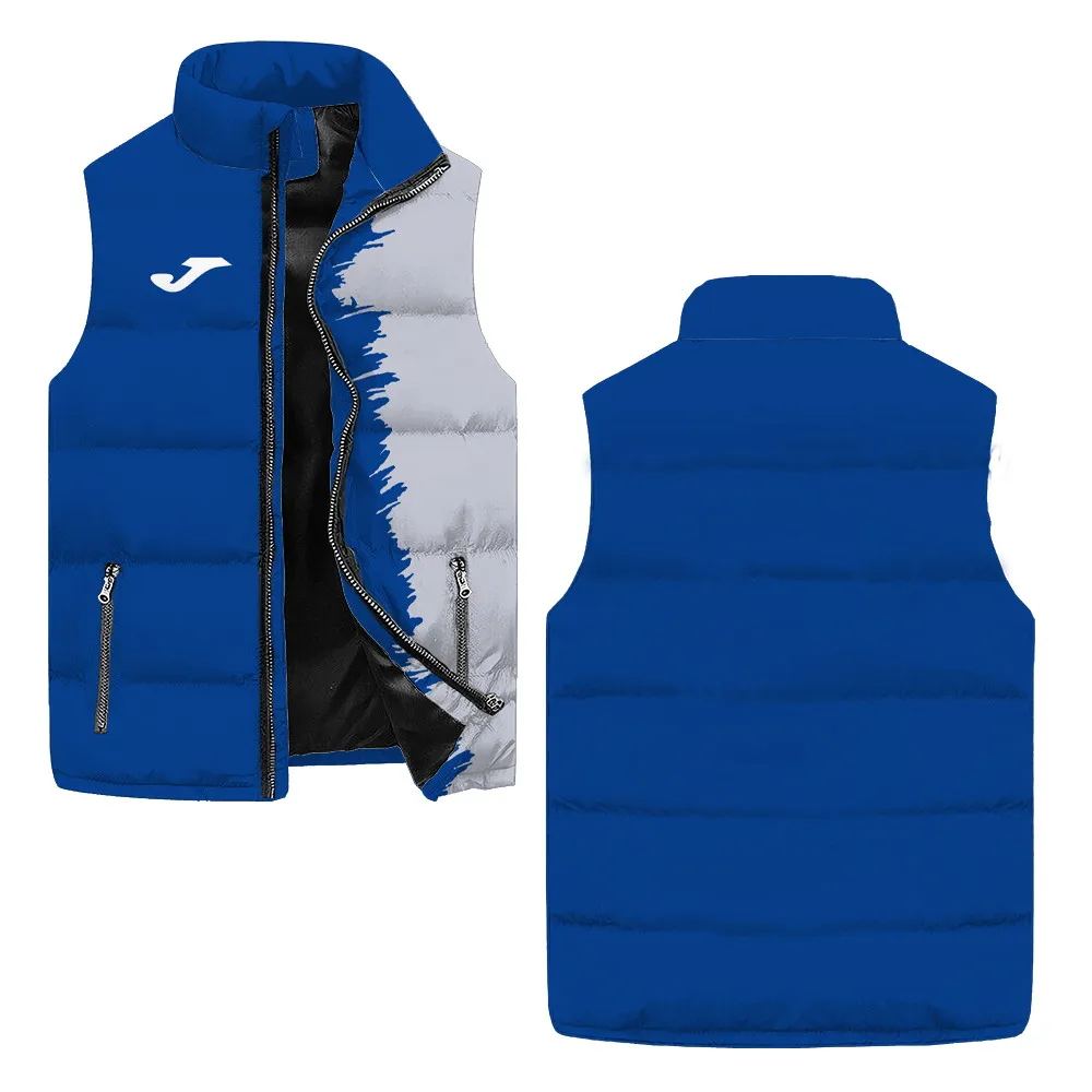 Nueva chaqueta deportiva de fútbol con logo Joma para hombre, chaqueta sin mangas con cremallera y bloques de color, chaqueta deportiva informal de talla grande para hombre
