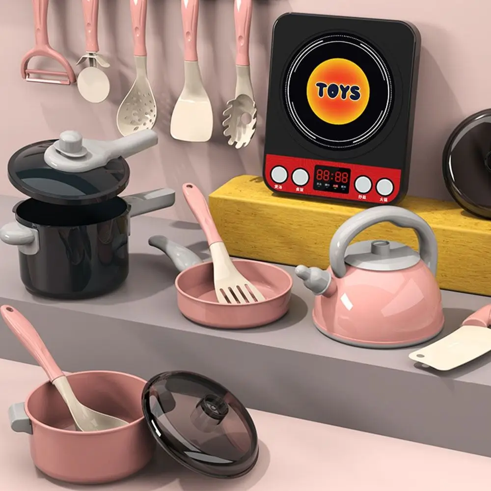 28/61/71PCS 핑크 시뮬레이션 주방 용품 세트 플라스틱 놀이집 모방 조리기구 부모-유니섹스 게임 장면 모델