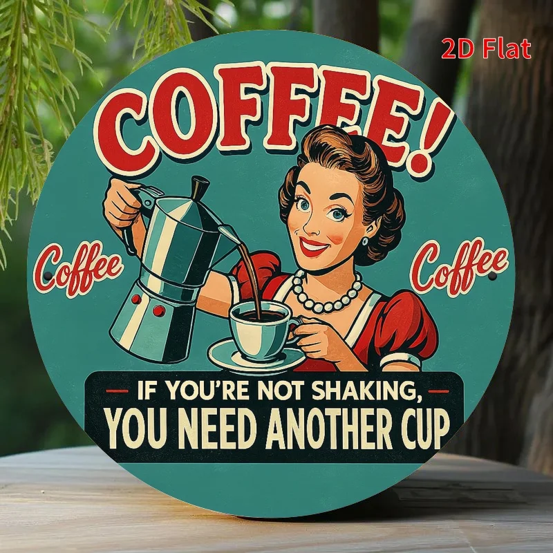 Placa de metal divertida para amantes de café - "Se você não se agita, você precisa de outra xícara" Decoração de cozinha, escritório, cafeteria - Ventilador de café