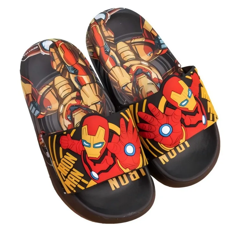 Disney Kids Slippers for Boys Summer Beach Indoor Slippers Cartoon Spiderman Home Soft Non-Slip Children Slippers Garden Shoes