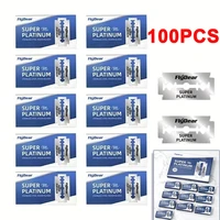100 uds/10 Uds. Cuchillas de afeitar de seguridad de doble filo de acero inoxidable herramienta de depilación de afeitado de peluquero profesional para hombres