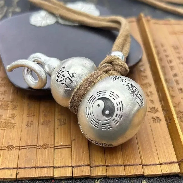 Trendy Hulu Gourd Pendant For Women Jewelry Retro Tai Chi Eight Diagrams Scripture Necklace Men Choker Accessories