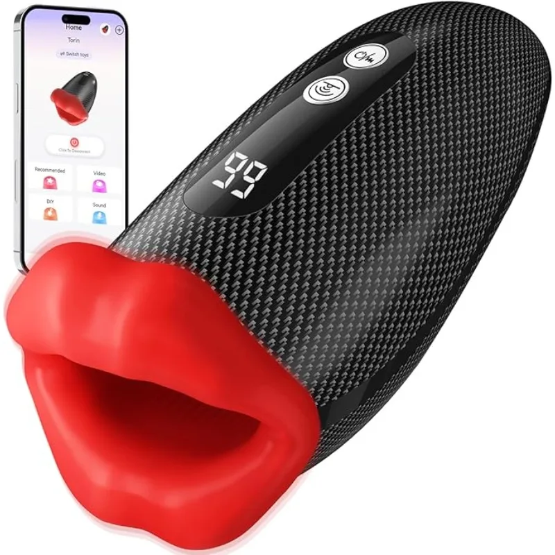 Mouth Glans Trainer Male Masturbator Oral Blowjob APP Control Artificial Vagina Pocket Pussy Sex Toys for Men Penis Stroker 18+