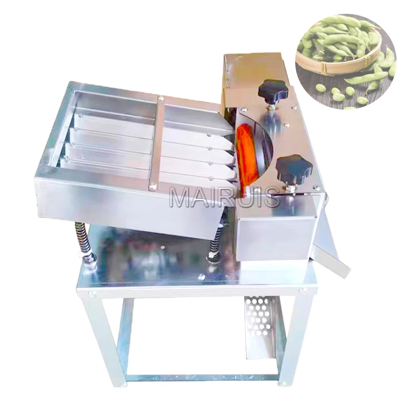 Máquina desgranadora de guisante de soja Edamame verde con cáscara de guisante, trilladora de deshuesado de soja fresca