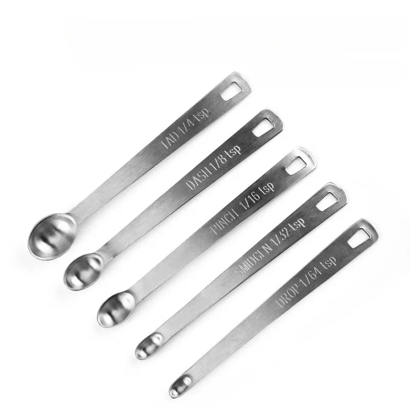 5Pcs Stainless Steel Mini Measuring Spoon Set Multifu Kitchen Measuring Tools For Dry Liquid Seasoning Household Baking Supplies