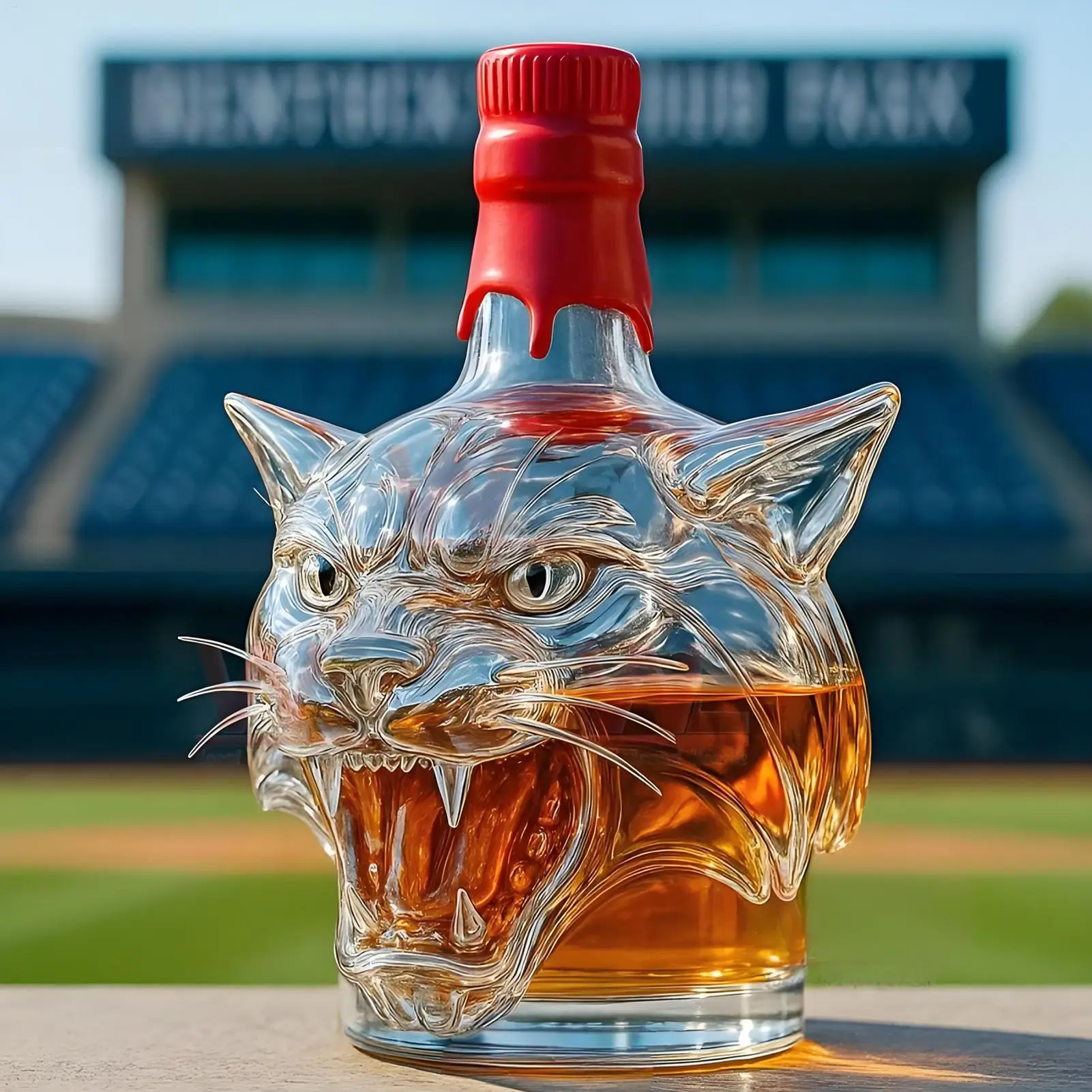 New Whiskey Glass Decanter Tiger Head Shaped Drink Container Unique Liquor Bar And Party Decoration For Spirit Wine Bourbon