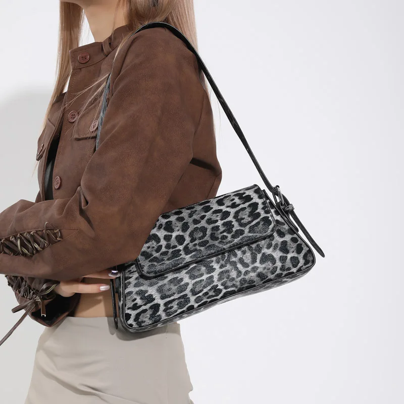 Personalized Single Shoulder Crossbody Bag for Women, Leopard Pattern, Korean Fashion, New, 2024