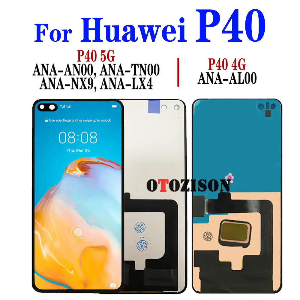 P40 Display For Huawei P40 LCD ANA-NX9 ANA-LX4 ANA-AN00 Screen Touch Sensor Digitizer Assembly Replacement P40 LCD Module Parts