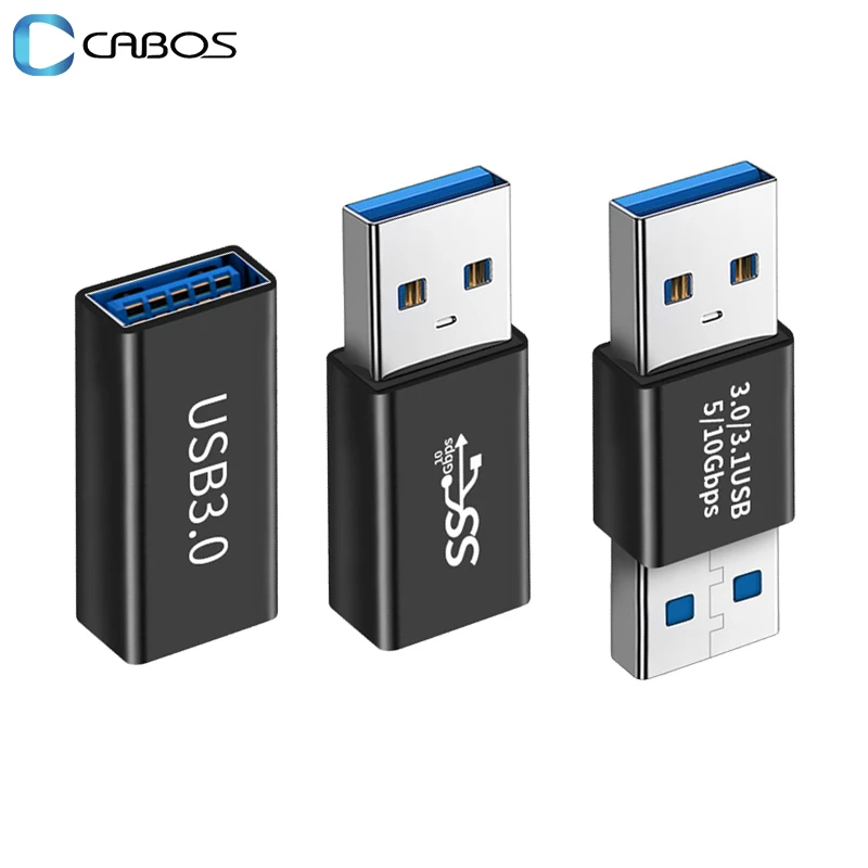 Usb para usb 3.0 adaptador conector 5gbps usb fêmea para macho para fêmea usb adaptador conector cabo extensor para tv ps4 xbox ssd