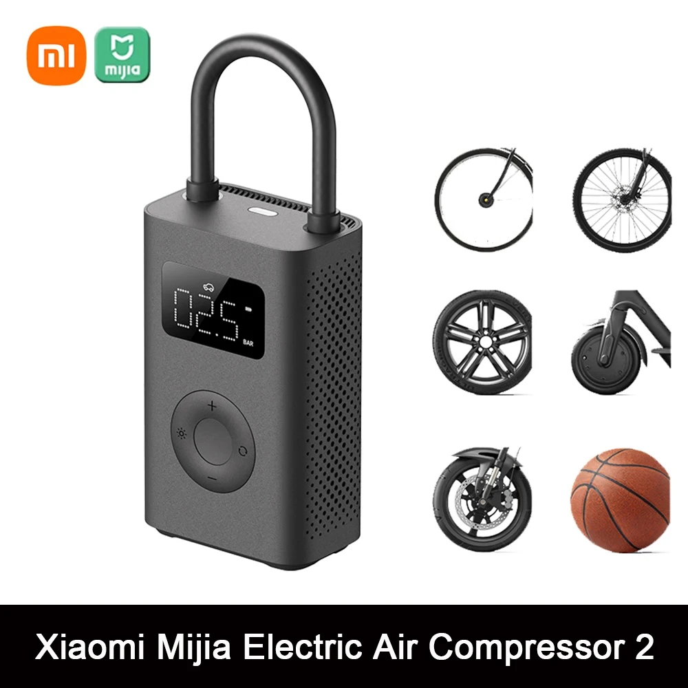 

2023 New Xiaomi Mijia Air Pump 2 Portable Electric Air Compressor Tire Sensor Mi Inflatable Treasure for Motorcycle Car Soccer