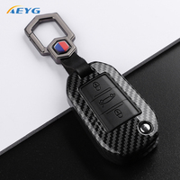 ABS Carbon Fiber Car Key Case Shell Fob For Peugeot 208 308 T9 508 2008 For Citroen C4 For Opel Corsa Crossland X Auto