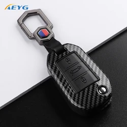 ABS Carbon Fiber Car Key Case Shell Fob For Peugeot 208 308 T9 508 2008 For Citroen C4 For Opel Corsa Crossland X Auto