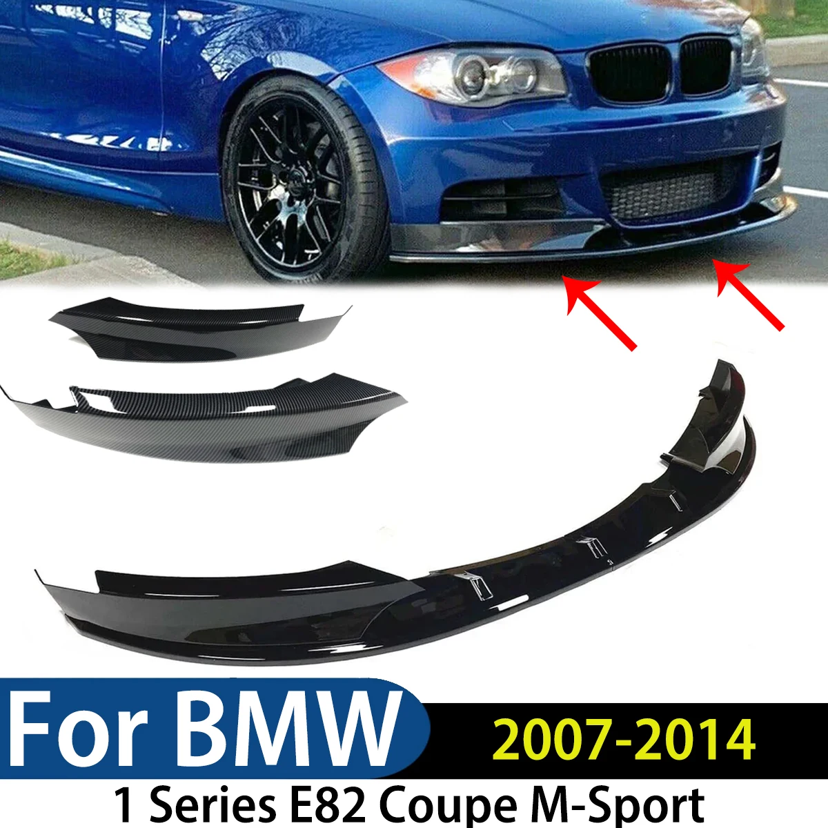

Для BMW 1 серии E82 Coupe M-Sport 4 шт. 2007-2014 передний бампер, разделитель губ, спойлер, диффузор, комплект кузова, модификация экстерьера