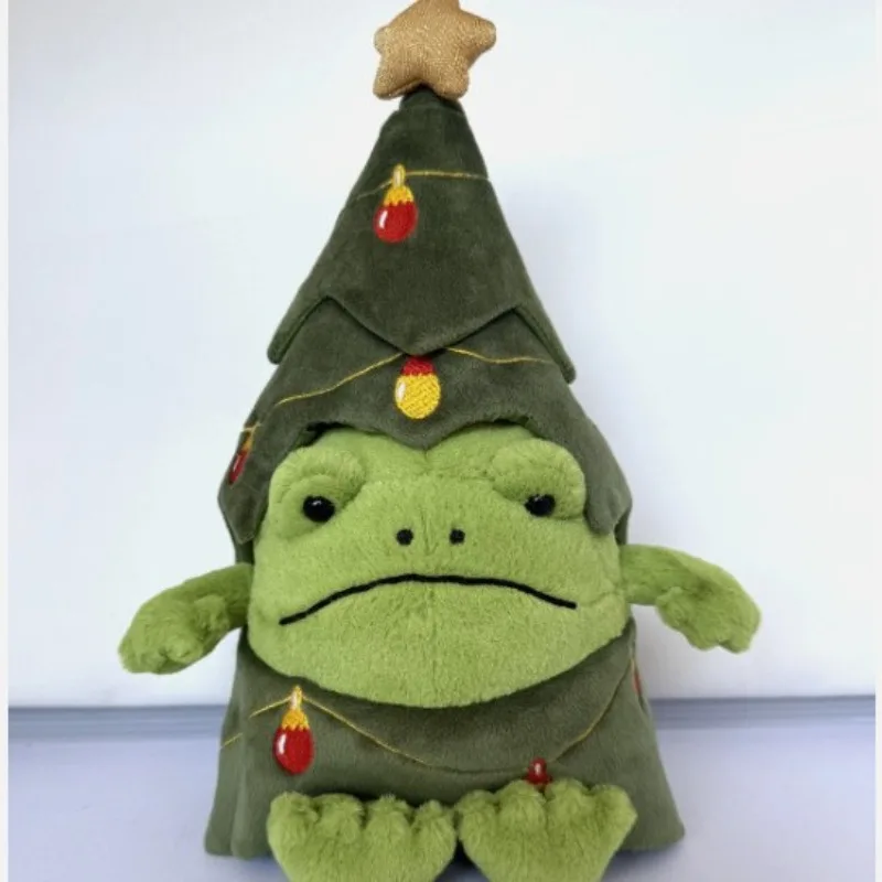 

Adorable Christmas Rain Frog Stuffed Doll Charming Holiday Plush Decor Soft Gift for Friends Family Party and Stocking Stuffers