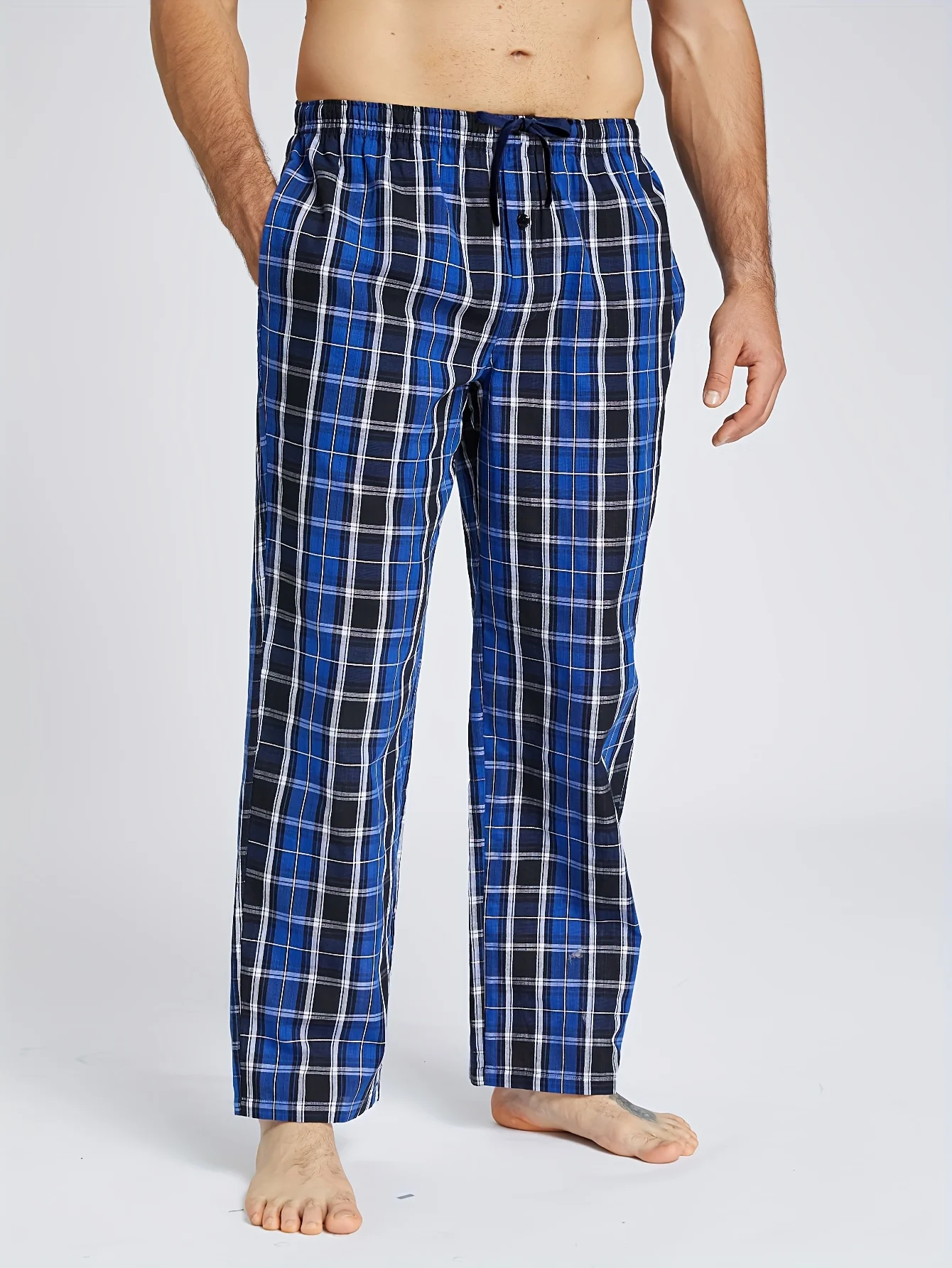 3pcs Plus Size Men's Pajamas Pants Casual Loose with Drawstring Pajama Bottoms All Seasons Sleepwear