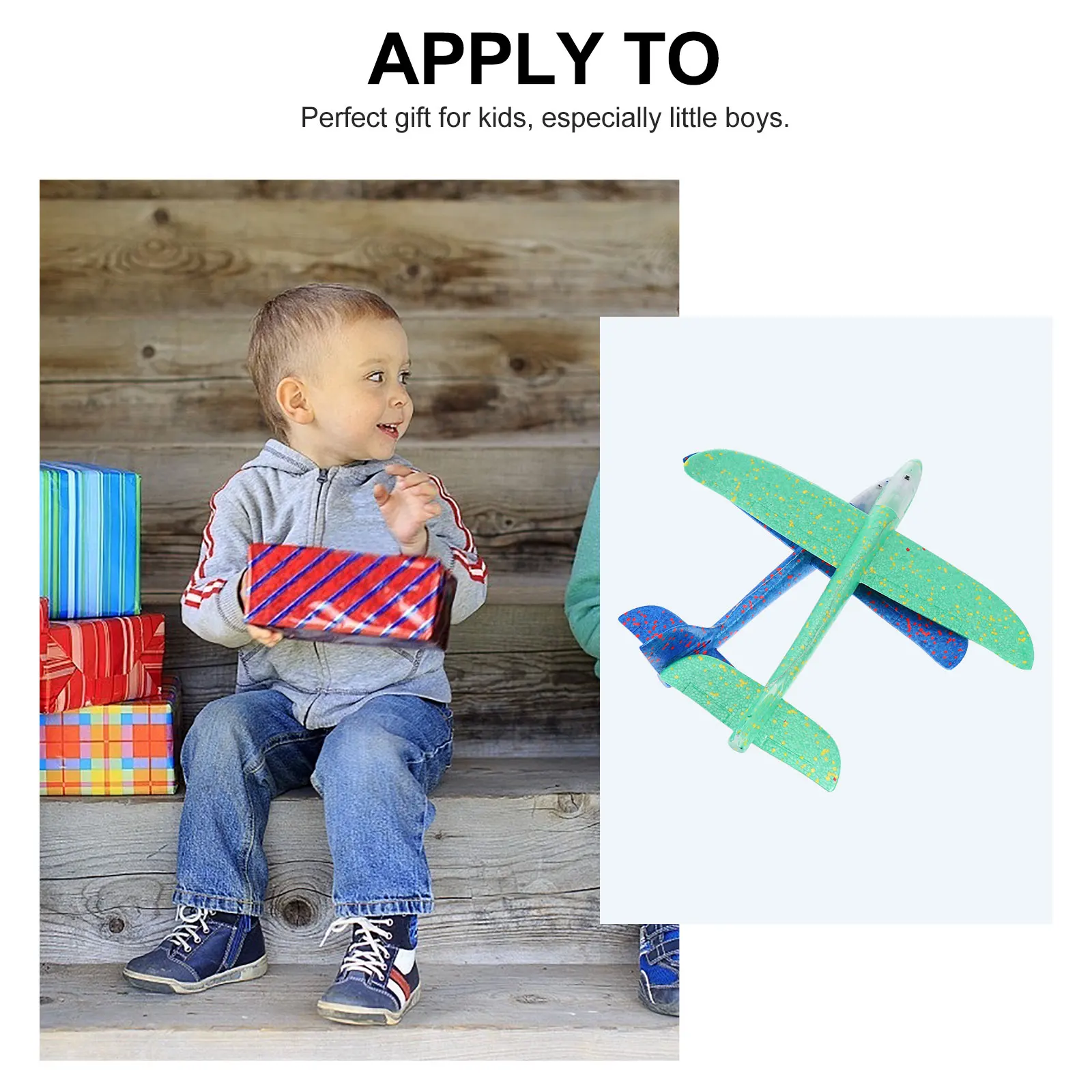 2 個発光飛行機おもちゃ泡楽しいパーティー屋外ゲームギフト男の子のためのプレミアム素材頑丈なプラスチック渦巻く手