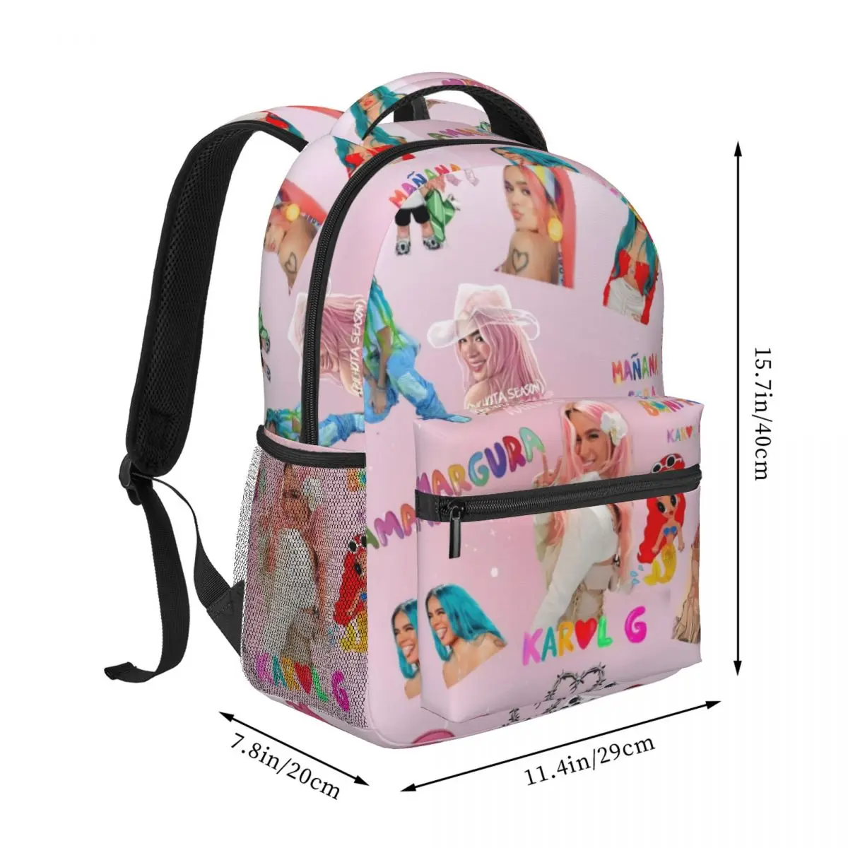 Manana Sera Bonito Karol G Printed Lightweight Casual Schoolbag For School, Outdoor, Shopping, Office 16in