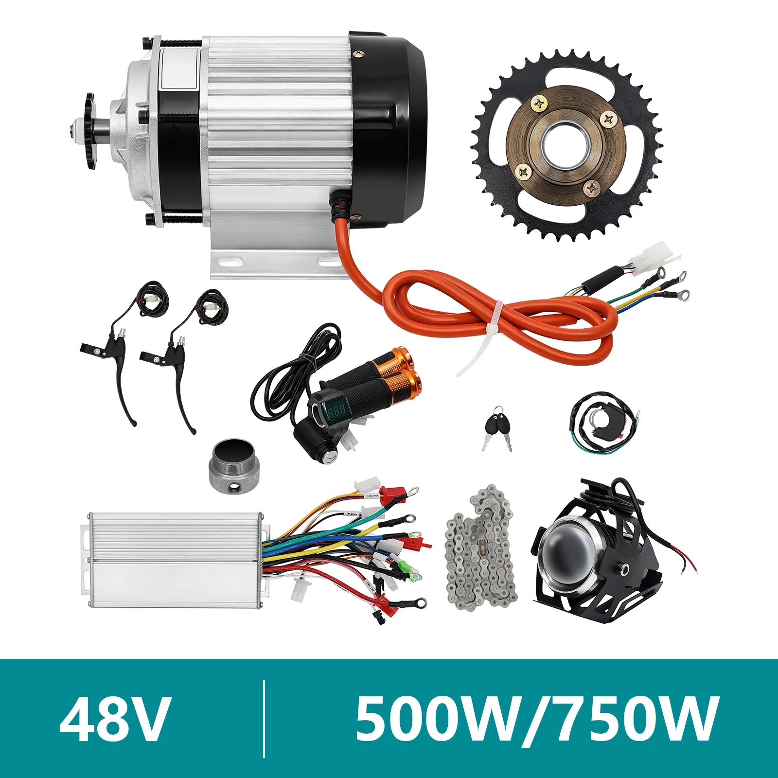 

750W 48V Tricycle Bike Conversion Kit, 13.67mi/h Brushless Motor Electric For Pedicab Cargo Trike Bicycle，Save Physical Strength