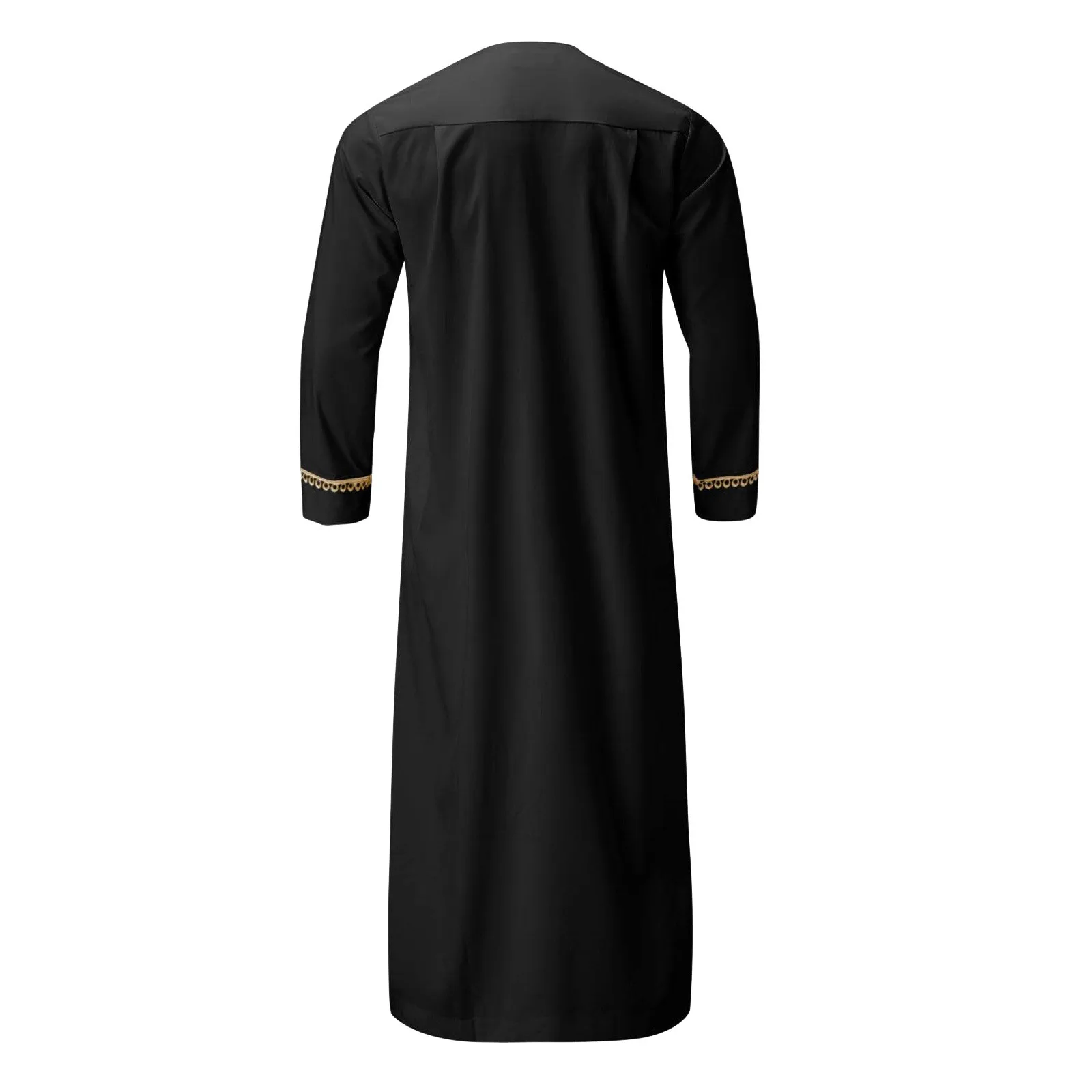 Bestickte Herren muslimisches Kleid muslimische Robe arabische mittlere Robe Langarm Tasche langes Hemd Dubai Saudi-Arabien Musulmane Kaftan