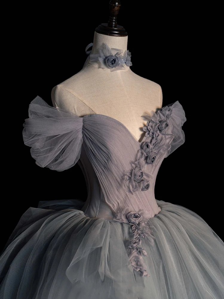 

Blue One-oulder Evening Gown Women's High-End Luxury Wedding Dr Birthday Adult Wedding Toast Engagement Korean Sle Lon...