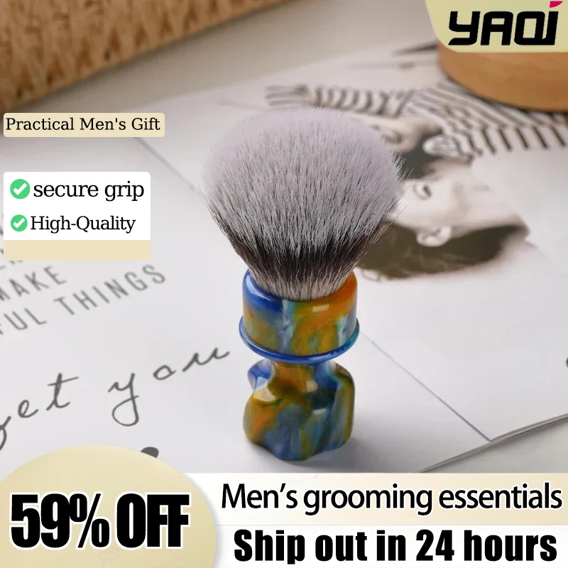 

YAQI 28 мм новая мужская помазок для влажного бритья из синтетических волос «Звездная ночь» - инструмент для ухода за бородой премиум-качества для путешествий