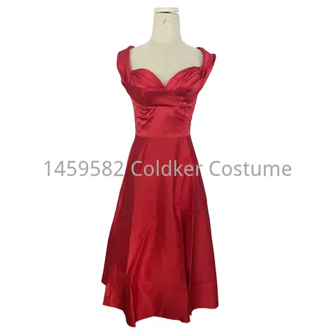 Rea Högkvalitativ VINTAGE ROCKABILLY Röd Snedringad 50-tals Balklänning Swingparty Goth Pinup Retroklänning 6 best sales pinup-klänning - №3