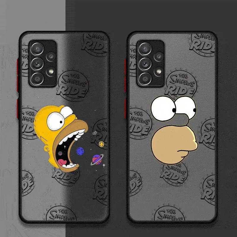 Cartoon Simpson Family Case For Samsung Galaxy A54 A14 A52 A53 A34 A13 A51 A23 A71 A32 A21s A32 A13 A22 Matte Hard Phone Coque