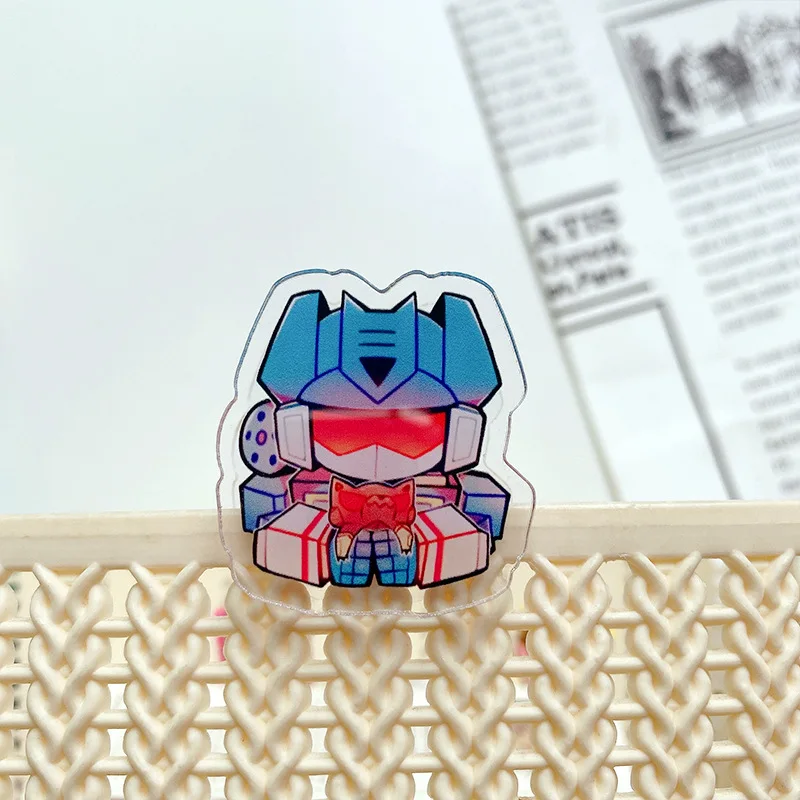 مشابك أكريليك إبداعية بتصميم شخصيات كرتونية من سلسلة الأنمي المتحولة، مشبك مذكرات أوبتيموس برايم، حامل صور، هدايا، 6 قطع/مجموعة