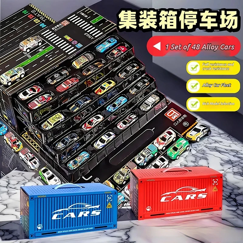 

Leying 48 Pieces Alloy Pull Back Cars Diecast Racing Cars With Container Storage Parking Box For Collectors Hobby And Gift