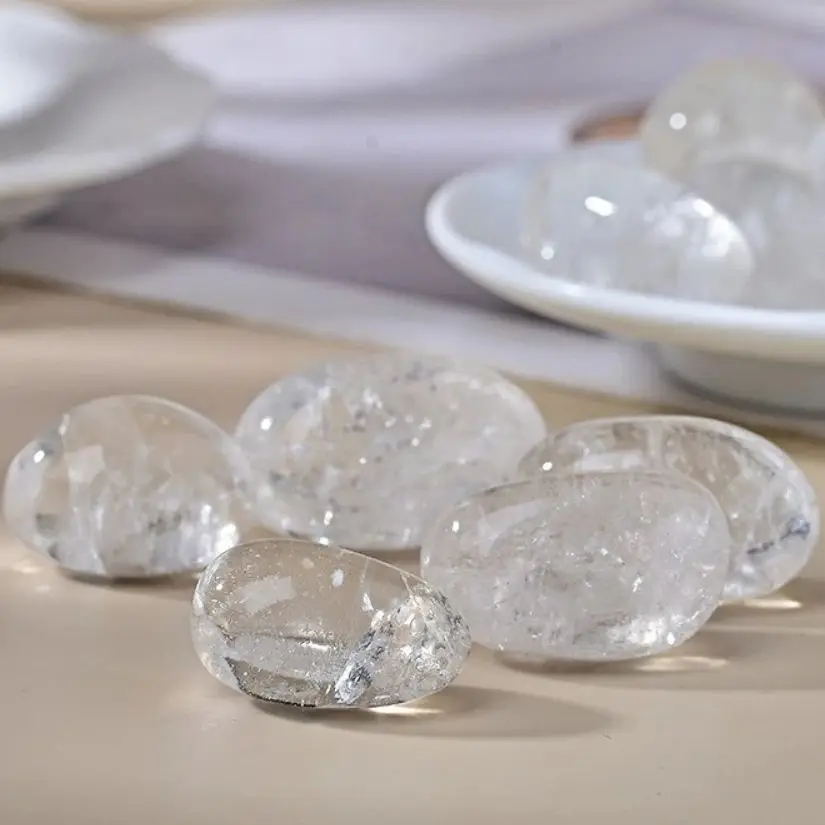 Pulido Natural, piedra de cristal rodante blanca, grava, roca, cuarzo, piedra preciosa cruda, espécimen Mineral, decoración, piedra energética