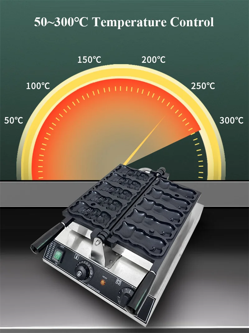 Elektryczny kot Taiyaki maszyna do produkcji wafli 5 szt. Kot łapie w kształcie ryby Mini chleb gofry wypiek komercyjne wykorzystanie do domu