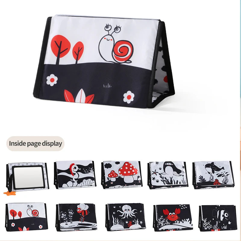 Illuminazione del bambino, Puzzle e calendario per la prima educazione Baby Head Up Practice Training, libro di stoffa a strappo