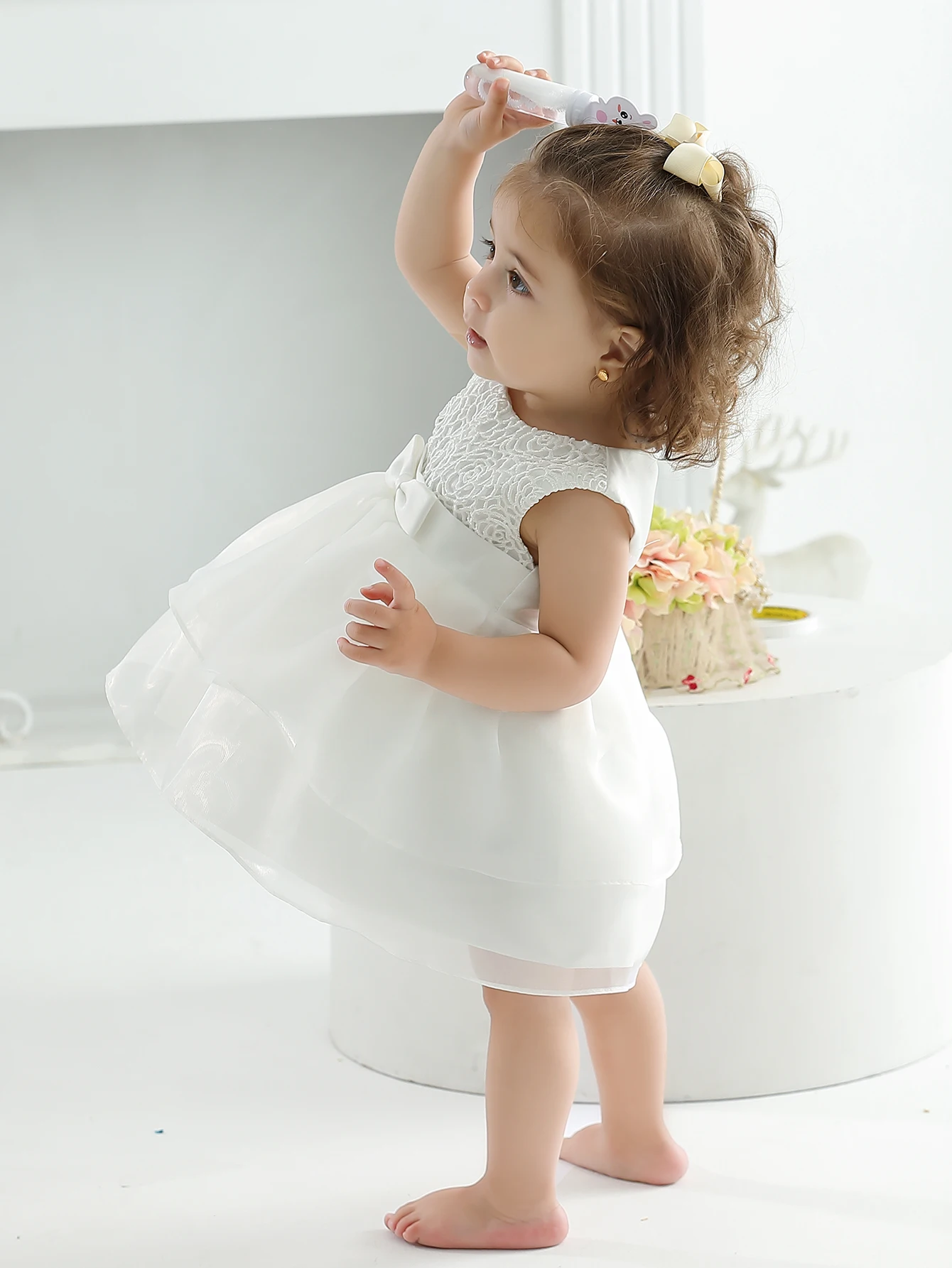 Baby Girls Dress Christening Baptism Party Formal Baby Dress Customer Design Communion Dress Gray Lace Weeding Party