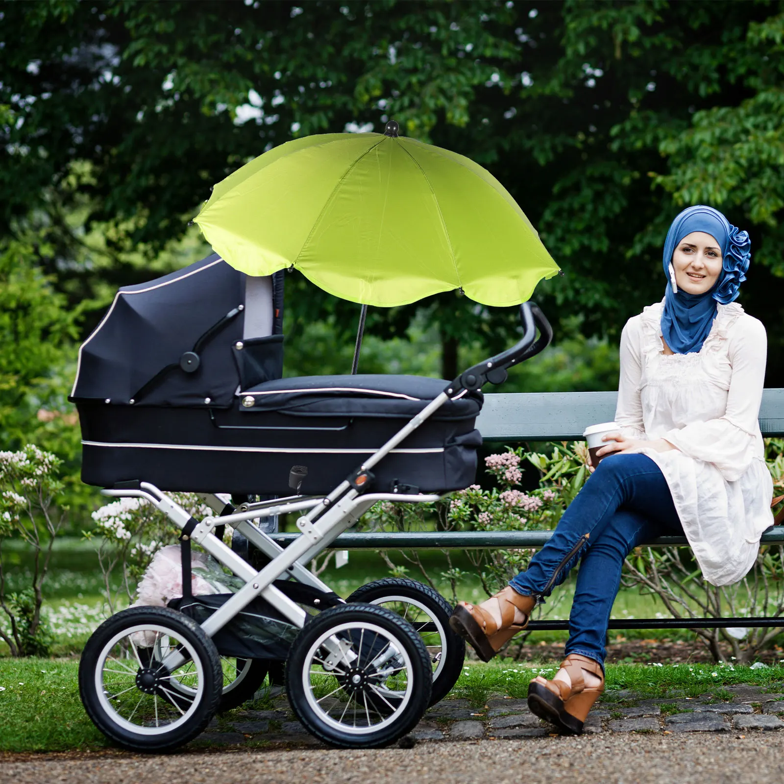 

Sun Umbrella for Pram Parasol Strollers Sunshades Clip on Anti-UV Upf Protection