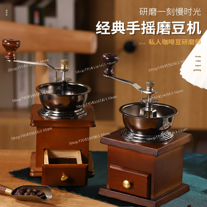 Molinillo casero, máquina de café retro con manivela, molinillo de café, mini molinillo de granos casero