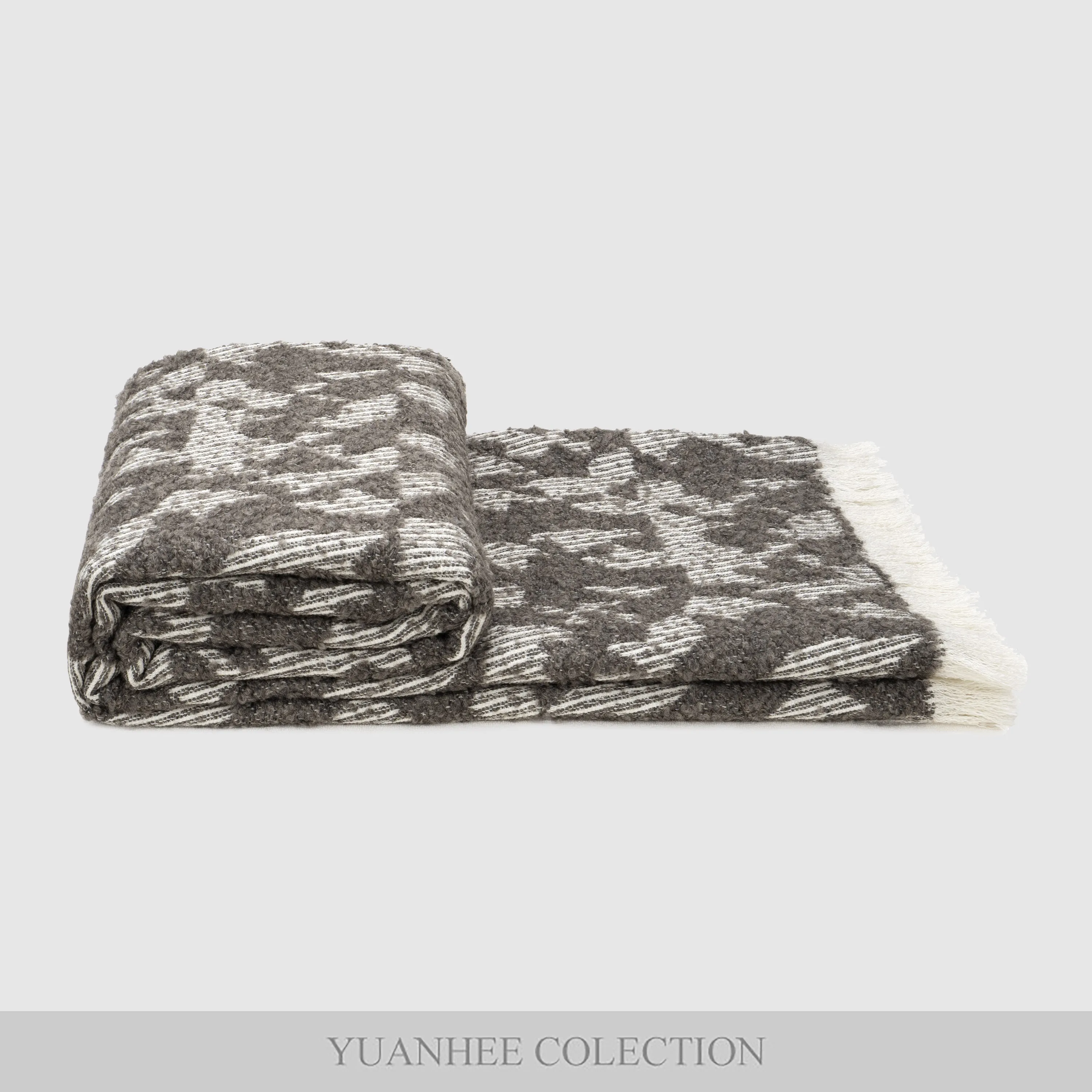 

Modern Sle Dn out Woolen Blanket Villa Bed End Towel Home Stay Sofa Small Blanket Lightweight Versatile Cover